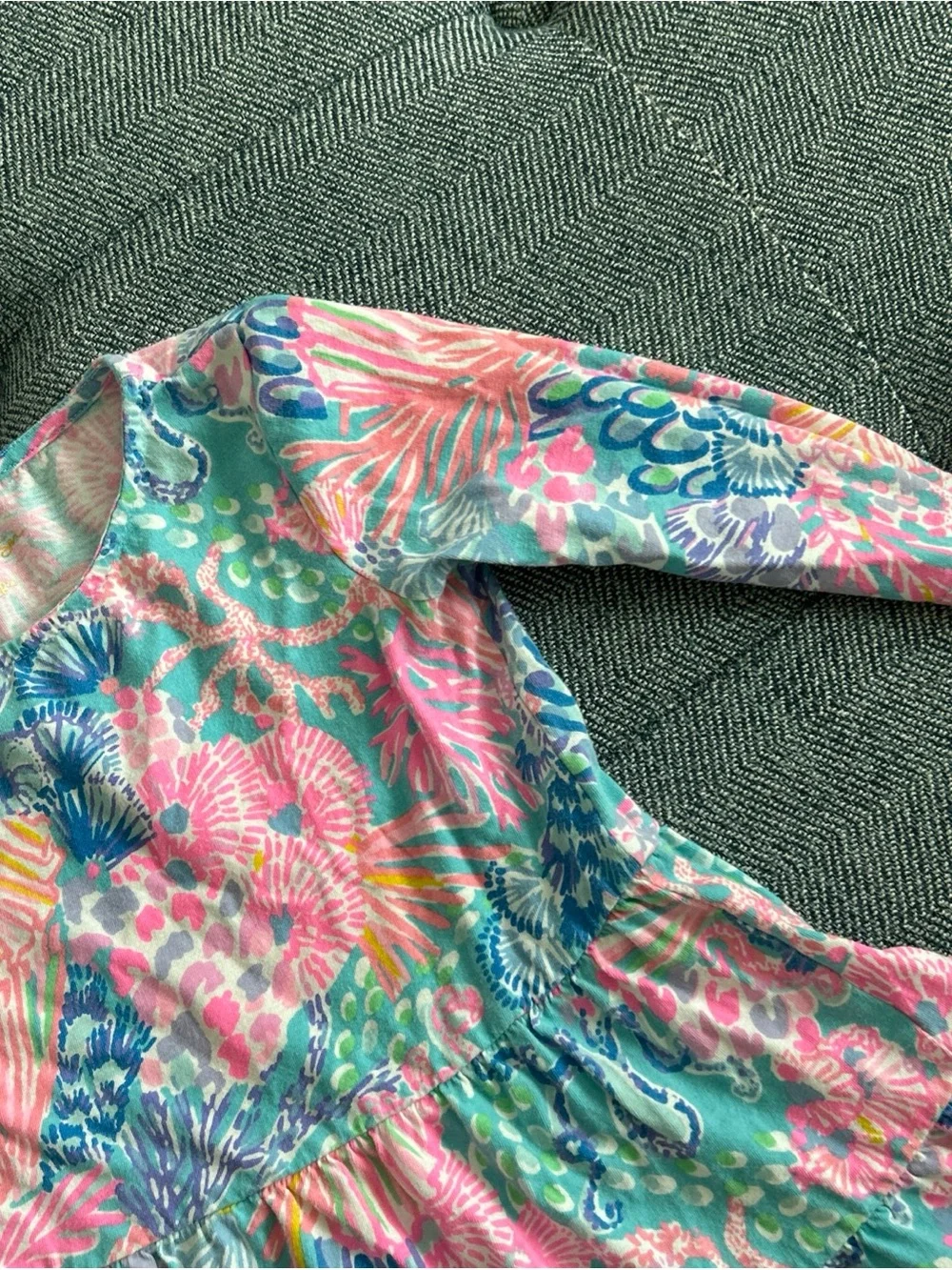 Lilly Pulitzer Girl's Pink Mini Geanna Long Sleeve Cotton Dress - XSmall (2-3)